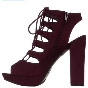 Bar iii women’s lace up heels size 8 nelly wine